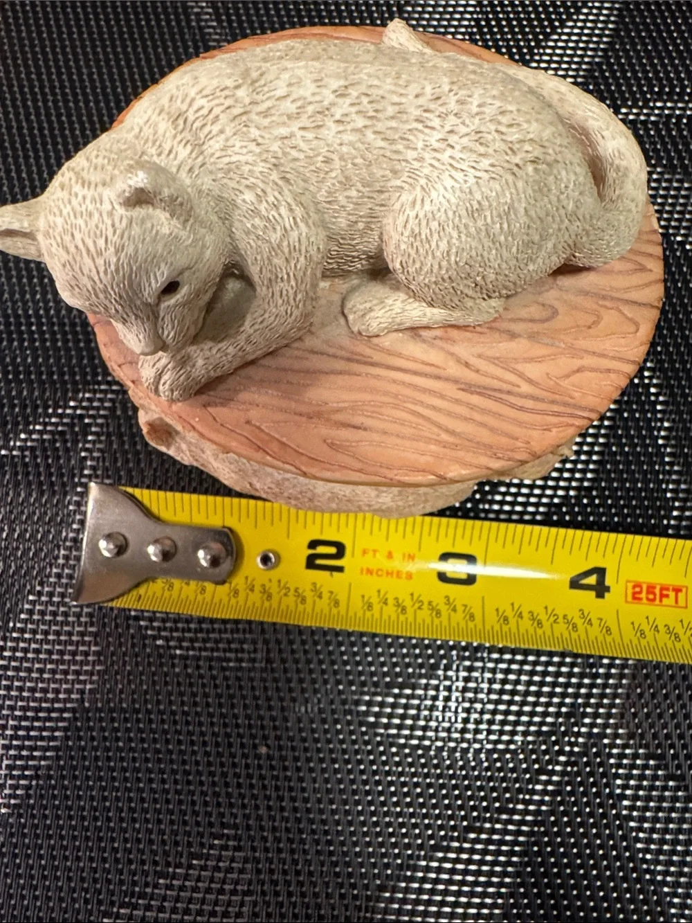 Decorative Small Pet Trinket Box with Sleeping Cat - Cream